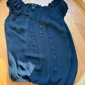 White House Black Market Black Blouse